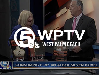 Screenshot of the author, C.B. Hoffmann on WPTV Newschannel 5 West Palm Beach